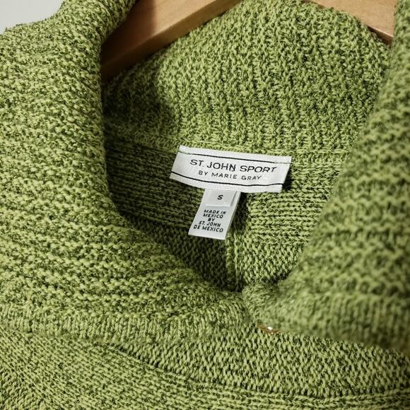 St. John Sport Wool Blend Pullover Mockneck Sweater Poncho - Picture 5 of 12